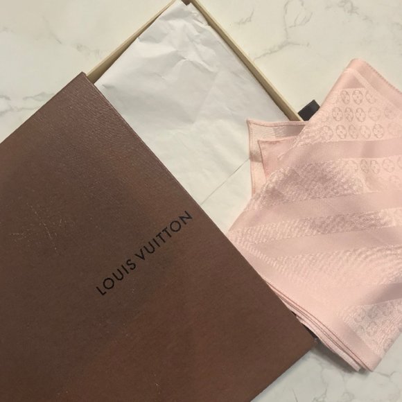 Louis Vuitton Accessories - Louis Vuitton Pink Silk Scarf